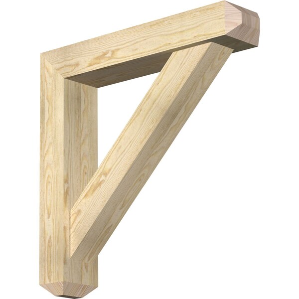 Ekena Millwork Traditional Craftsman Rough Sawn Bracket w/ Offset Brace, Douglas Fir, 6"W x 30"D x 30"H BKT0604X30X30TRA04RDF - main